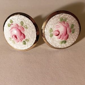 Vintage Ladies Rose Cufflinks